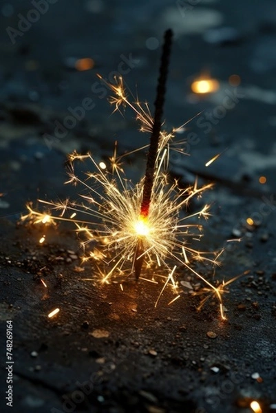 Obraz a sparkler with sparks