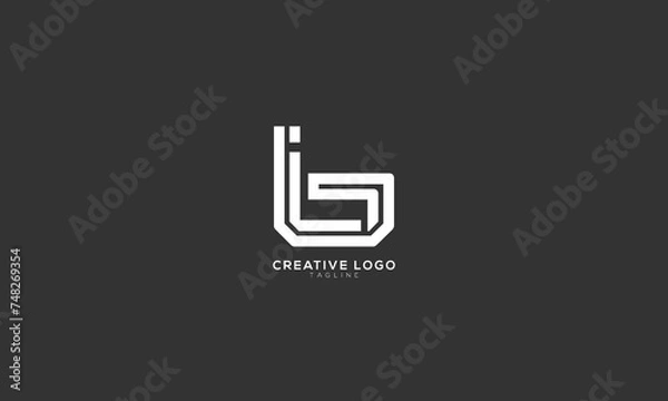 Fototapeta BI IB Abstract initial monogram letter alphabet logo design