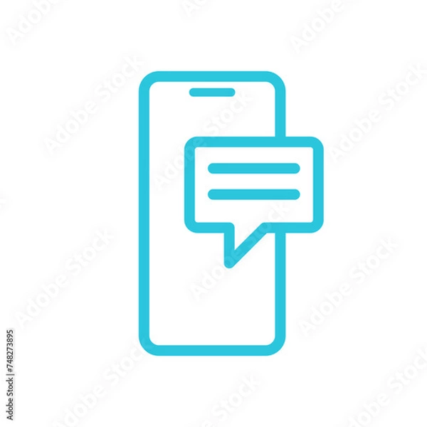 Fototapeta Simple Mobile message, smartphone icon