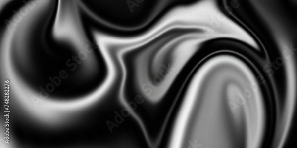 Fototapeta Abstract flowing liquid curve line. Silver black metallic. Modern fluid background. Black and silver background. Beautiful Marbling liquify