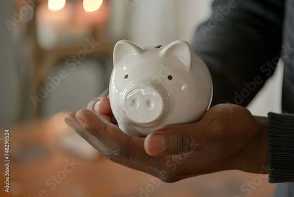 Obraz piggy bank in hands