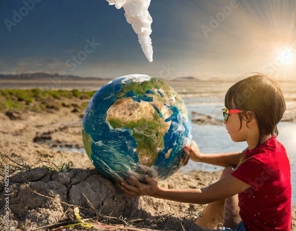 Obraz effects of global warming generated with artificial intelligence