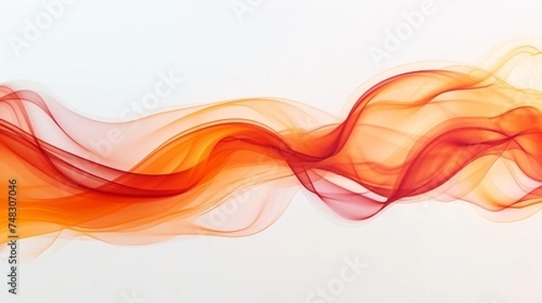 Fototapeta Abstract orange and red waves on a white background