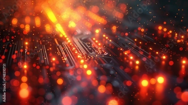 Fototapeta Stylized Data Cables Transmitting Information Generative AI