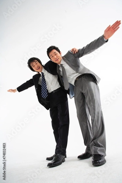 Obraz 어깨동무를 하고 있는 두 명의 비즈니스맨