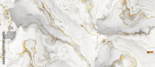 Obraz White marble pattern with gold inclusions
