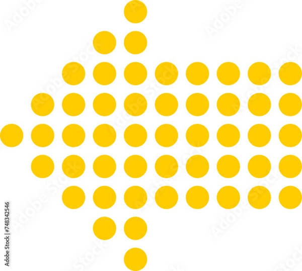 Fototapeta Yellow Arrow Made of Dots Direction Sign Symbol Icon. Vector Image.
