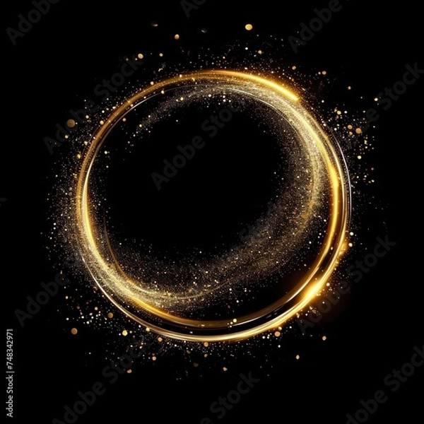 Fototapeta a gold circle with lights