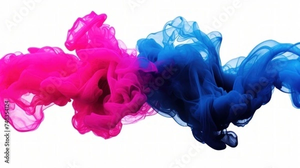 Obraz a blue and pink smoke