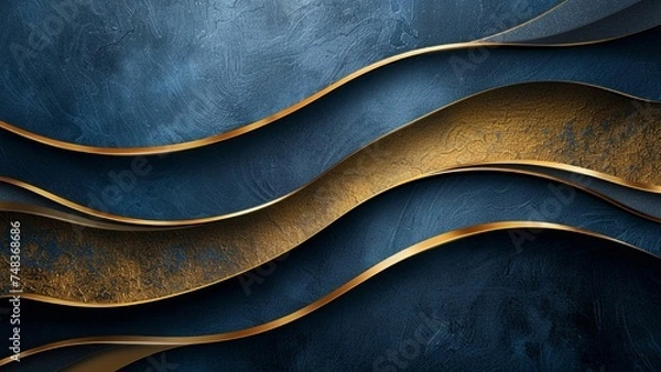 Fototapeta Black and Gold Abstract Background Ai Generative