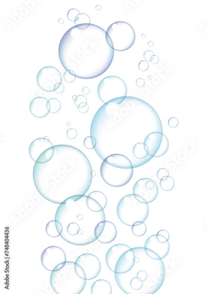 Obraz 背景透過のブルー系バブル