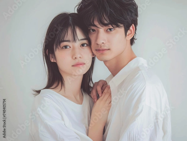 Obraz 笑顔あふれる若いカップルのポートレート