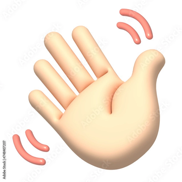 Obraz 3d hand shake bye