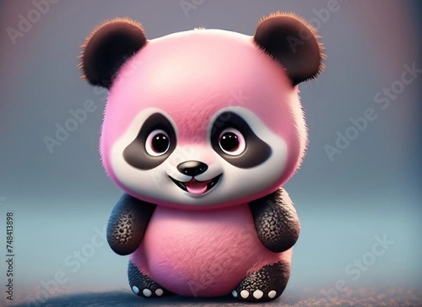 Obraz 3D Cute smile panda character