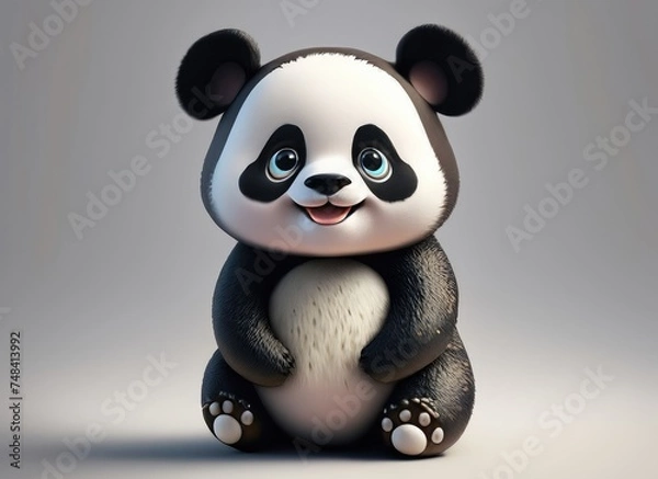 Obraz 3D Cute smile panda character