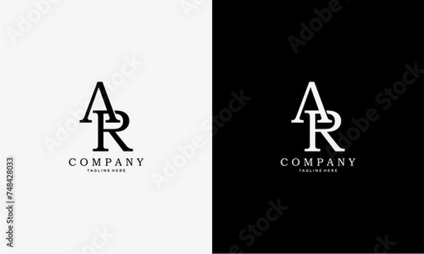 Fototapeta AR initial letter logo vector design