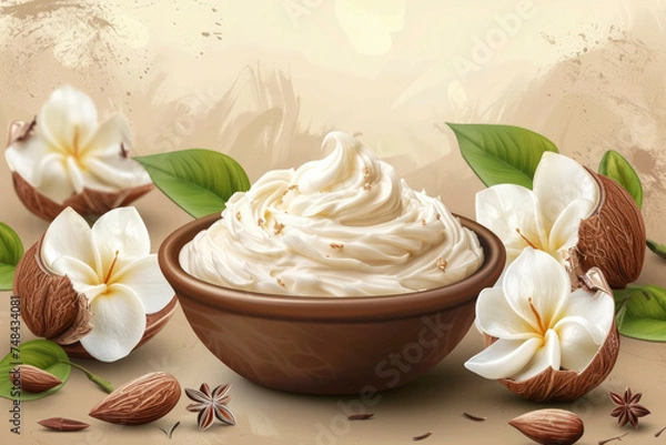 Fototapeta Fragrance: Many shea hand creams have a pleasant fragrance, often derived from natural ingredients or added essential oils. This can enhance the overall experience of using the product