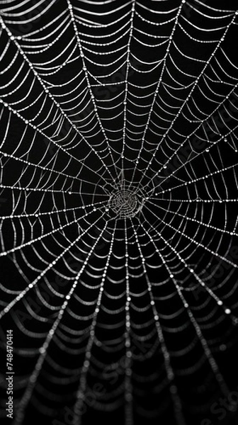 Fototapeta spider web with dew drops