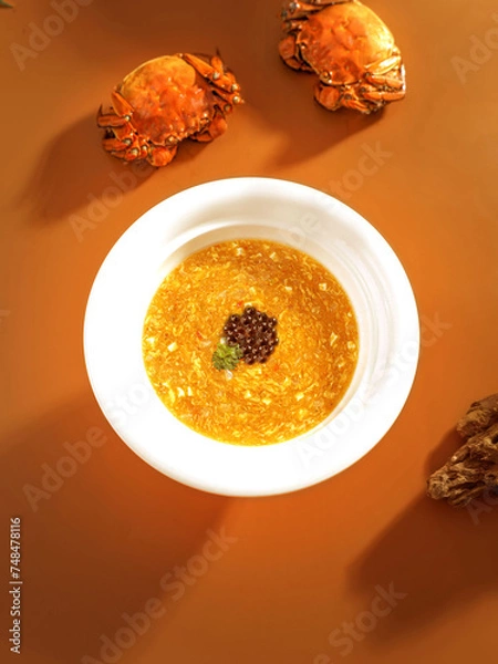 Fototapeta Huaiyang cuisine is one of the four traditional Chinese cuisines, originating from Yangzhou and Huai'an. Exquisitely plated dishes in the kitchen