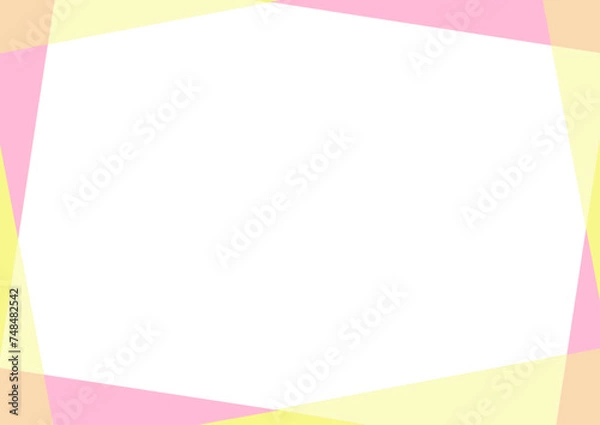 Fototapeta シンプルな黄色とピンク色のフレーム