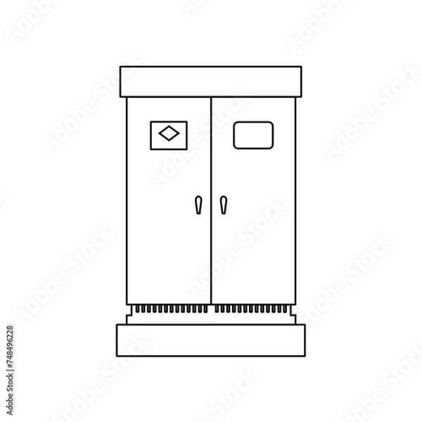 Fototapeta キュービクル式高圧受電設備（変電設備）の線画