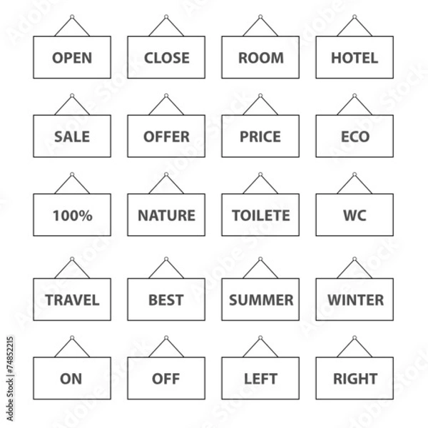 Fototapeta open close black and white vector