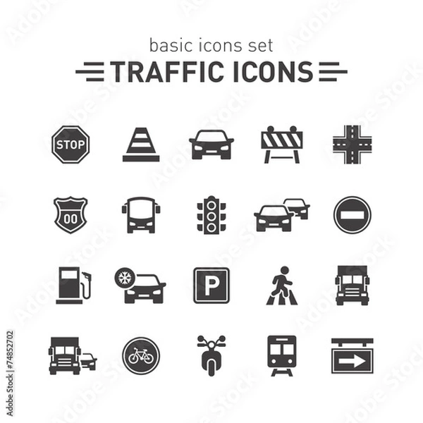 Obraz Traffic icons set.