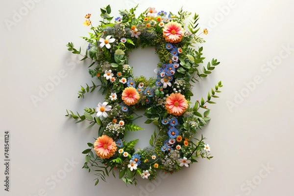 Fototapeta Number eight of flowers, great design for any purposes.