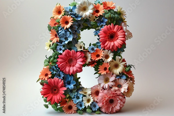 Fototapeta Number eight of flowers, great design for any purposes.