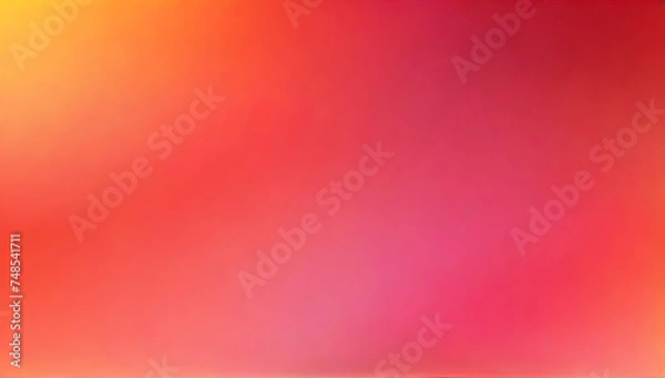 Fototapeta Blurred gradient Grenadine pink, orange red, yellowish red abstract background illustration.