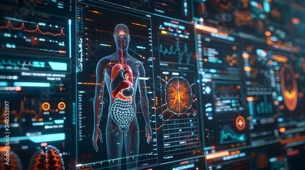 Obraz Medical Equipment Screens with Health Data