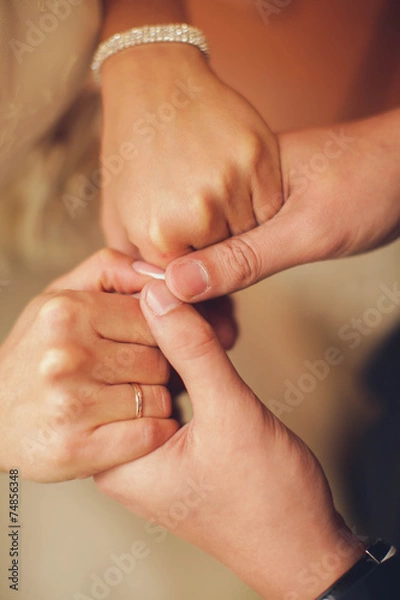 Fototapeta влюбленно держась за руки