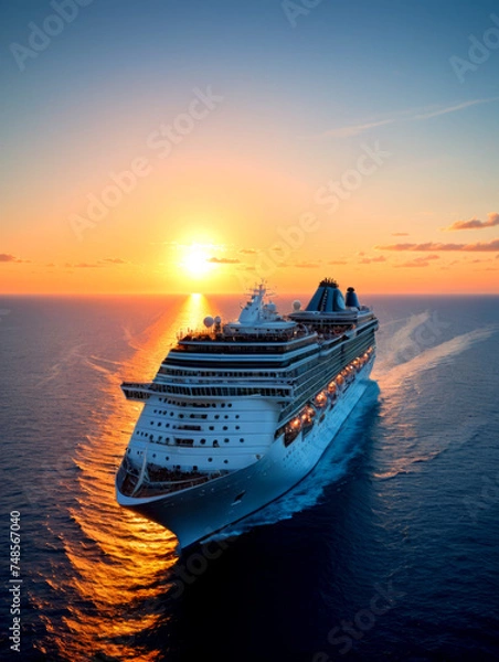 Obraz Cruise ship at sunset