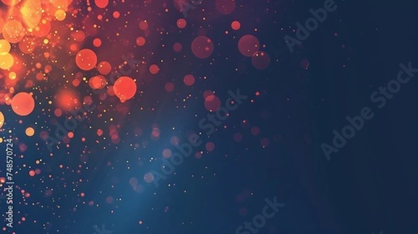 Fototapeta Abstract background with glowing orange and red particles.