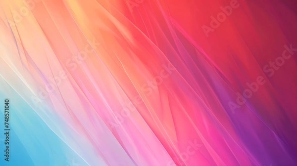 Fototapeta Abstract colorful background with smooth gradient. Wavy lines in bright pink, red and blue colors.