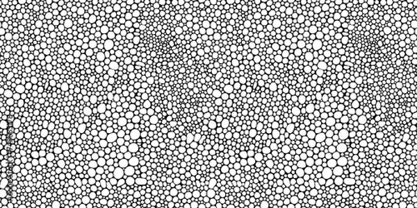 Obraz Zentangle seamless pattern. Vector texture. Circles, bubbles, balloons.  Hand drawn. Abstract pattern for coloring book. Black and white  background.
