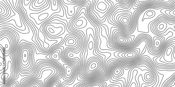 Fototapeta Abstract topographic contours map background. Panorama view gradient multicolor wave curve lines banner background design. Black-white background from Ocean topographic.
