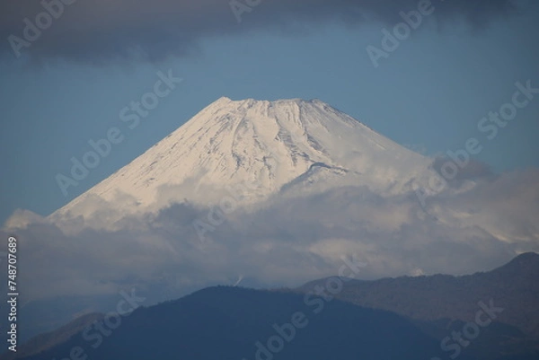 Obraz 雪が積もった富士山