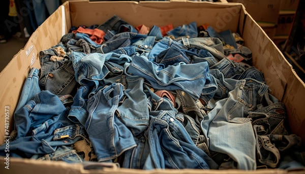 Fototapeta Jeans Donation Box