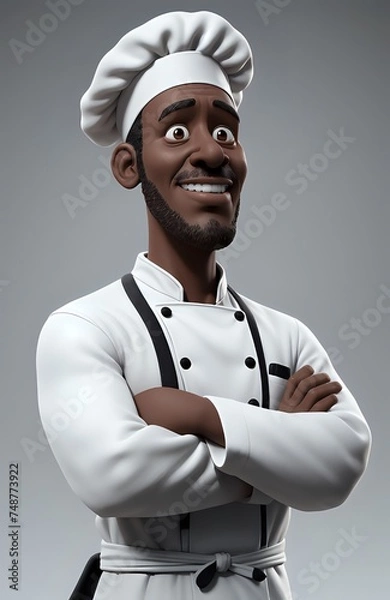 Fototapeta 3D illustration of a chef made with Generative AI