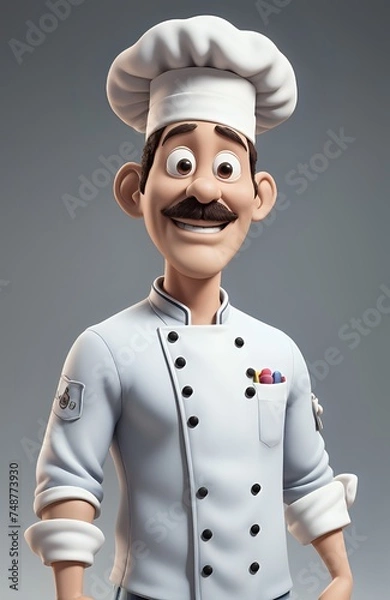 Fototapeta 3D illustration of a chef made with Generative AI
