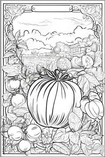 Obraz pumpkin and flowers