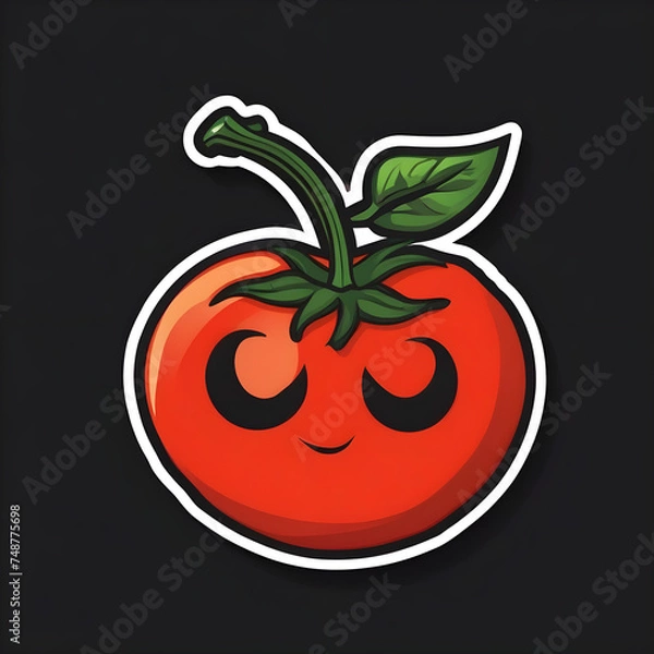 Obraz tomato on a black background