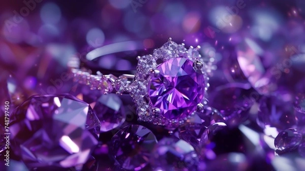 Fototapeta amethyst gem stone ring