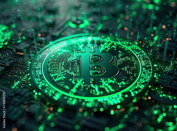 Fototapeta Cryptocurrency comparison Bitcoin, Bitcoin Cash, and Ethereum Understanding the differences in digital currencies