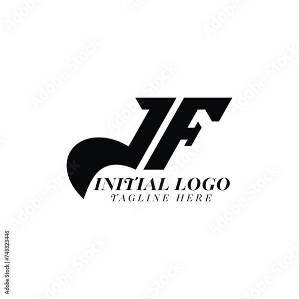 Obraz Initial monogram letter JF and FJ logo design vector template