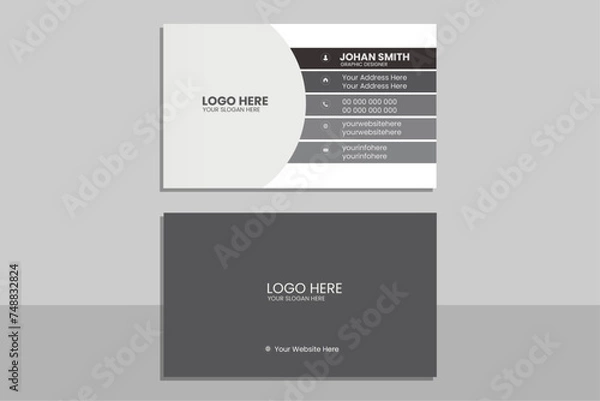 Obraz Set of modern business card print templates. Personal visiting card with company logo.
