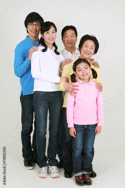 Obraz 캐주얼 복장의 대가족