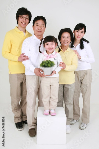 Obraz 캐주얼 복장의 대가족