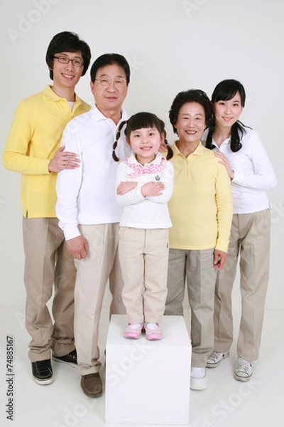 Obraz 캐주얼 복장의 대가족